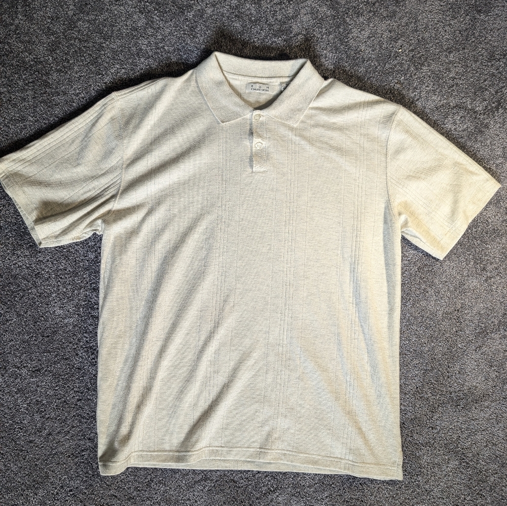 Vintage 80s Ron Chereskin Studio Ribbed Stripe Polo • XL • Made in Lesotho • Clo